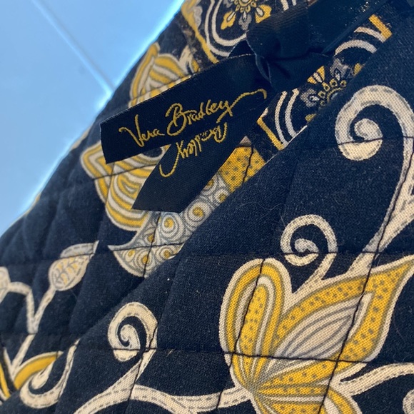 Vera Bradley small insulated tote black/yellow used once. - Picture 5 of 6